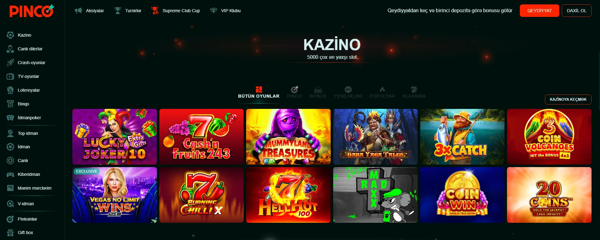 pinco kazino azerbaycan